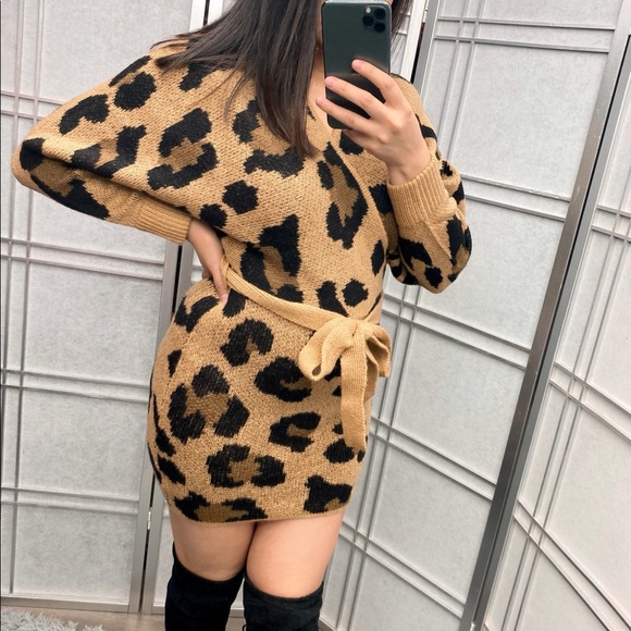 Sweater dress thick fabri mini dress - Picture 2 of 6